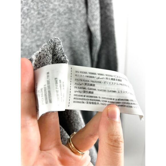 Abercrombie & Fitch Grey Marled Crewneck Long Sleeve Dress Casual Minimalist XS - Picture 7 of 8